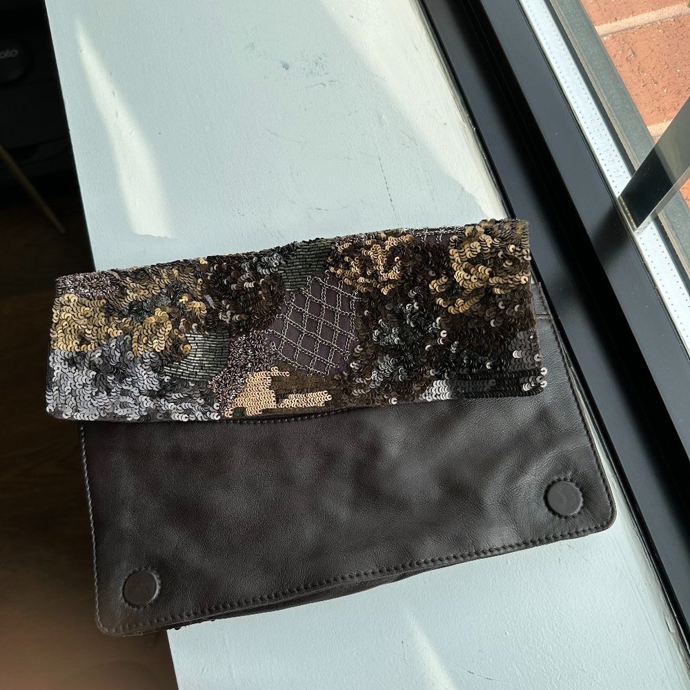 AllSaints Embroidered Clutch